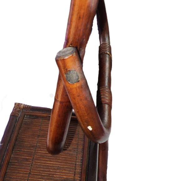 Vintage MCM Wicker Rattan Dressing Table Mirror Vanity Mirror Makeup Mirror - Picture 3 of 4